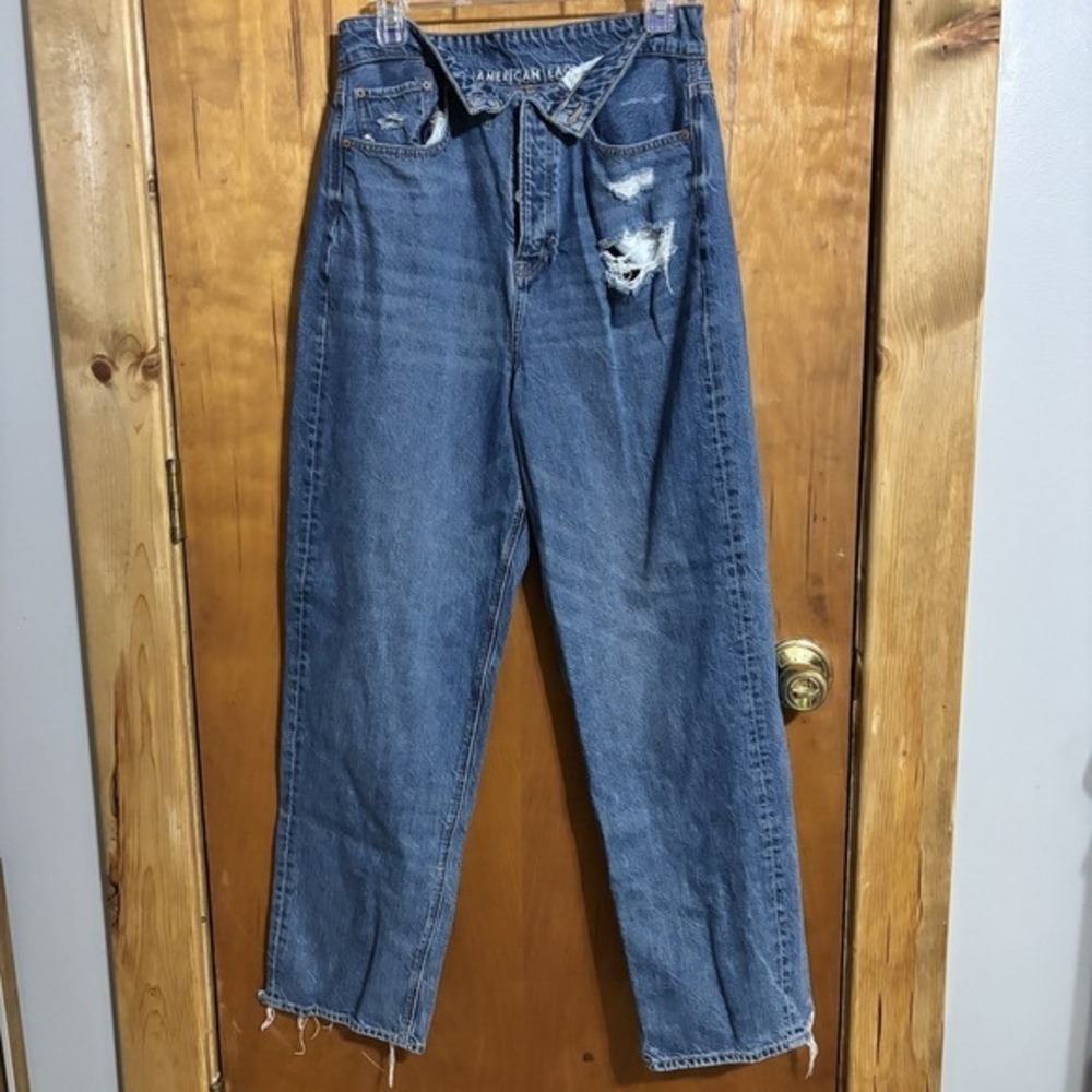 American Eagle Women's Blue Wide-Leg Button Fly Women's Size 12 See Photos
